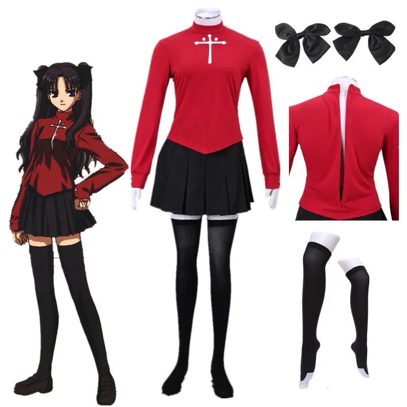 Fate Stay Night tohsaka Rin Косплей женская одежда костюм на Хэллоуин