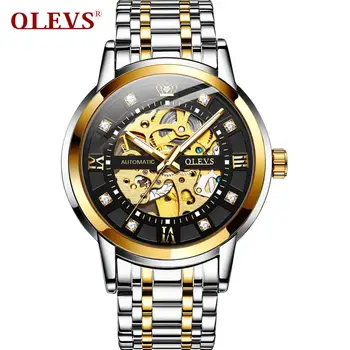 

New Men Mechanical Watch Hollow Diamond Automatic Watch For Men Luminous Waterproof Male Watch Stainless Steel Strip Wristwatch