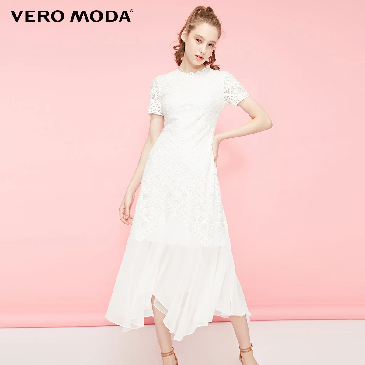 Vero Moda женские кружева сплайсинга круглый вырез вечерние платья | 31917B504