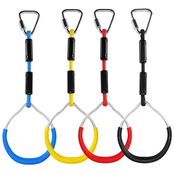 

Colorful Swing Gymnastic Rings Outdoor Play Sets Playground Equipment for Ninja Line Monkey Ring Climbing Ring Obstacle Ring Swi