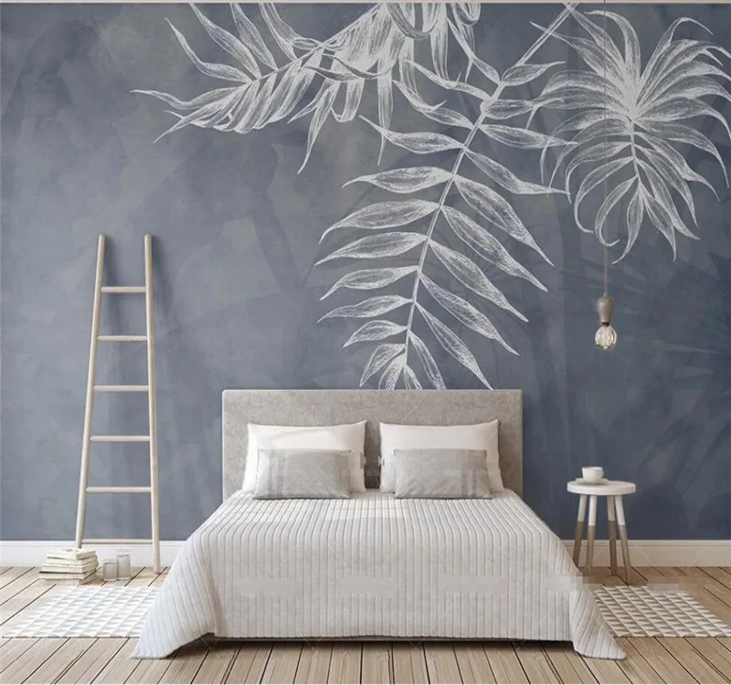 

XUE SU Professional custom wall covering large mural wallpaper simple style leaf texture TV background wall