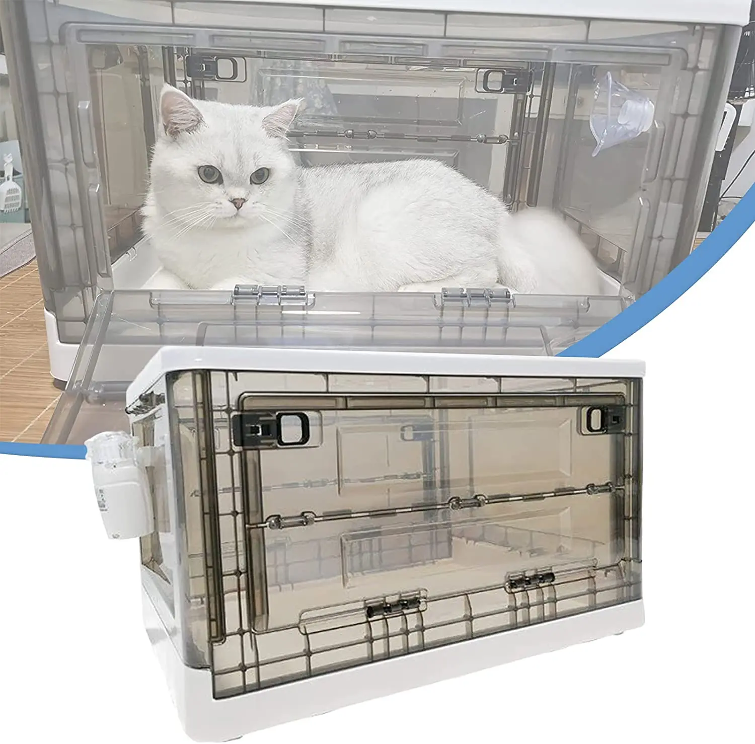 Nido nebulizador para mascotas, cámara de oxígeno para gatos y perros, caja  de inhalación de oxígeno para mascotas pequeñas, jaula de UCI (puede
