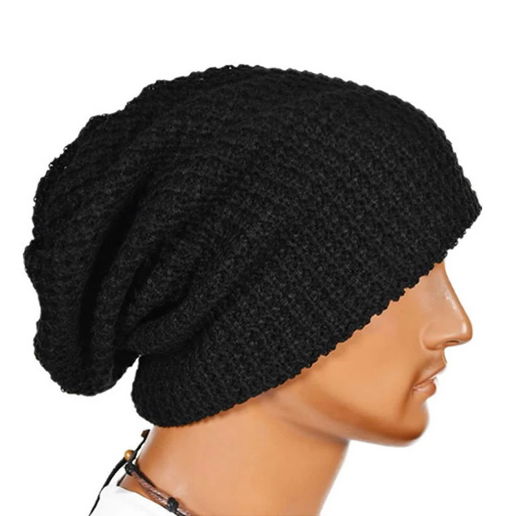 Men Knit Beanie Hat Baggy Long Slouchy 