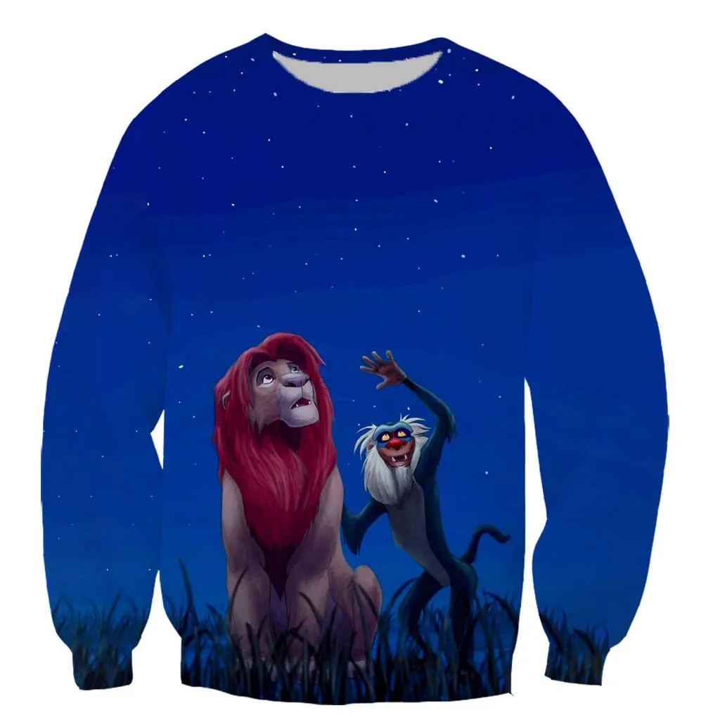 

Cartoon lion king men/women hoodies Harajuku Style men sweatshirts 3D printed Hip hop Tracksuits Super Cool Moives Streetwear