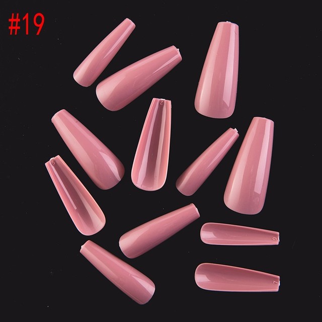 Full Cover Coffin Fake Nails Artificial Press on Nails Long Ballerina Design Clear/Natural/white False Nails Art Tips