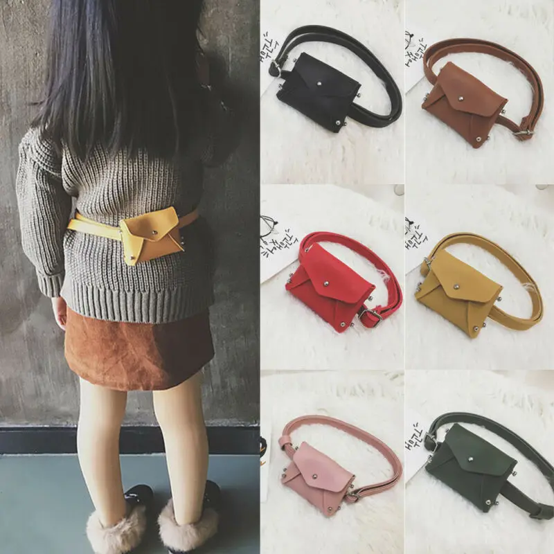 Bolso pequeño de cuero sintético para niños y niñas, bandolera de cuero sintético, a la moda, de Color sólido, para deportes al aire libre, bandolera para mensajes