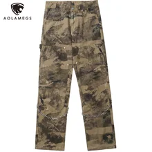 

Aolamegs Trouser Men Camouflage Hipster Chain Multi-Pocket Functional Tactical Cargo Pant Casual Cozy Fashion Fashion Streetwear