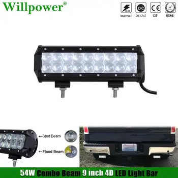 

Offroad 4x4 Truck Projector Lens 54W 9" LED Light Bar For Polaris Honda Yamaha ATV UTV Fog Driving Lamp Spotlight 4D LED Bar