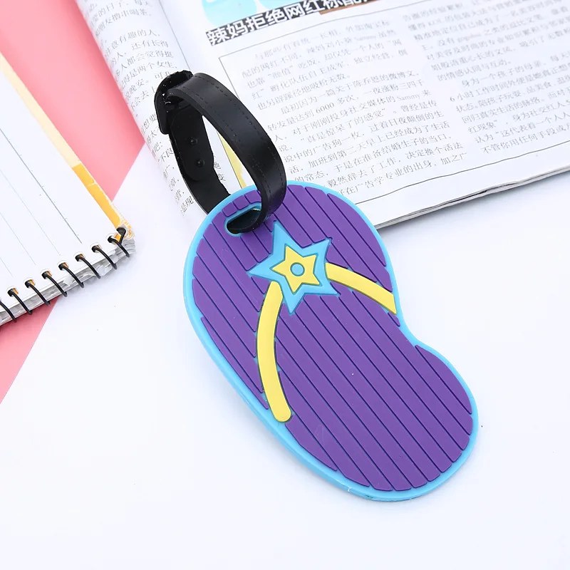 Slipper2 Туристические тапочки Чемодан метки животных, мультвильм, силика гель, чемодан, ID э держатель багажа переносная бирка - Цвет: Slipper2