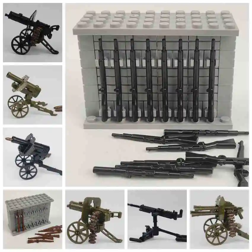 

Legoing Military Sets Toys & Hobbies Gifts Toy For Children MPJ205 Building Blocks Machine Gun Black Model WW2 Legoings Military