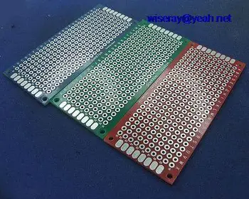 

DHL/EMS 300PCS 3 color 3X7MM Double Side Printed Circuit PCB board Programming 2.54mm Hole-A7