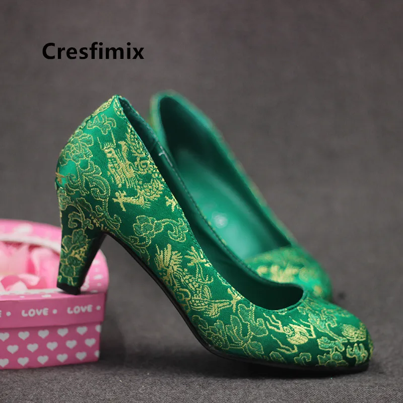 Женские вечерние туфли на высоком каблуке Cresfimix красные повседневные