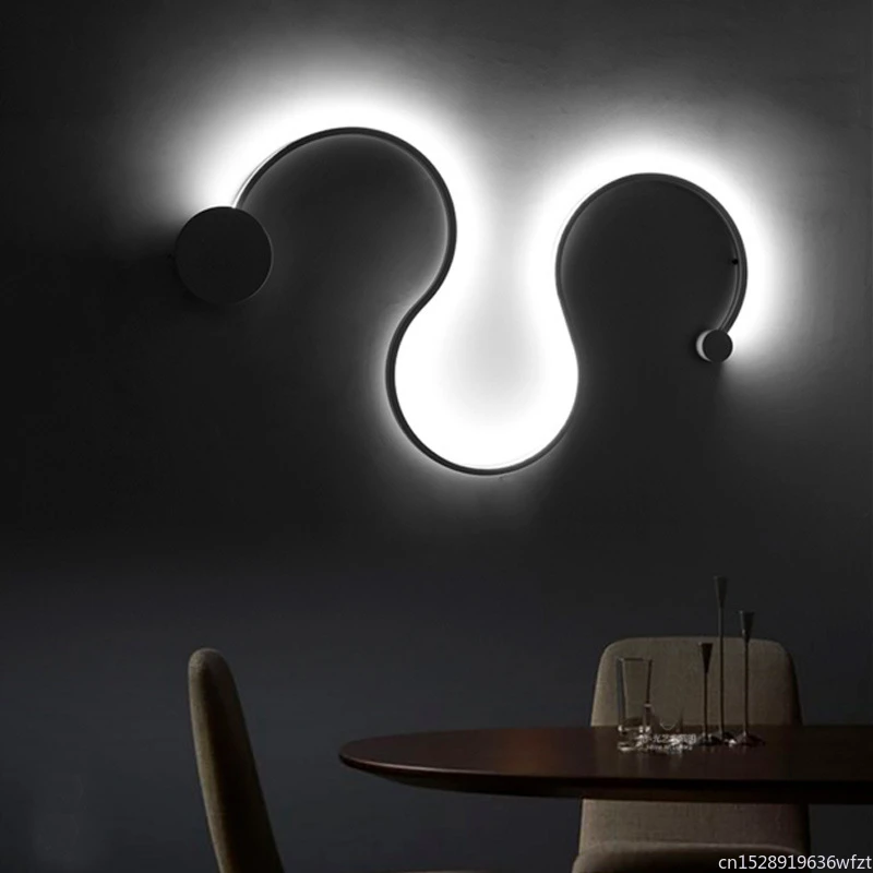  Nordic LED Wall Lamp Snakelike Shape Kitchen Fixtures Lighting for Living Room Bedroom Bedside Wall - 4000148505623