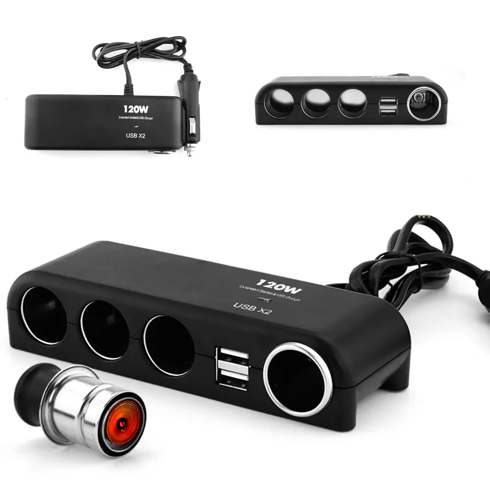 ABS 4 Way 12V 24V Multi Socket разветвитель автомобильного прикуривателя USB зарядное