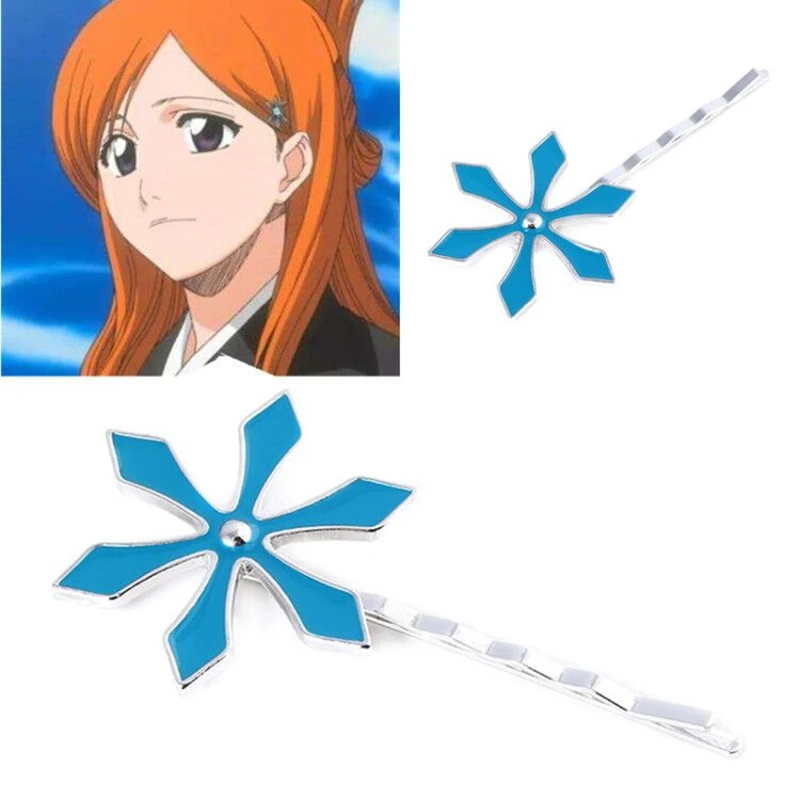 アニメブリーチ井上織姫コスプレスノーフレーク漫画頭飾り金属アクセサリーの小道具ガールクリップギフト Costume Accessories Aliexpress