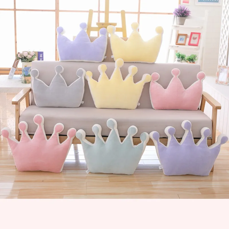 

2019 New Style INS down Cotton Crown Pillow Princess Style Bedside Cushion Large Size Backrest CHILDREN'S Room Decoration