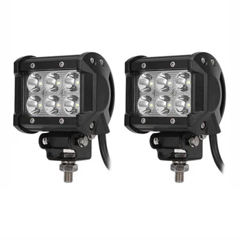 

2pcs Car 18W 12V 6 Bead Led Double Row Work Light Headlights For Off-Road Vehicles Jeep SUV