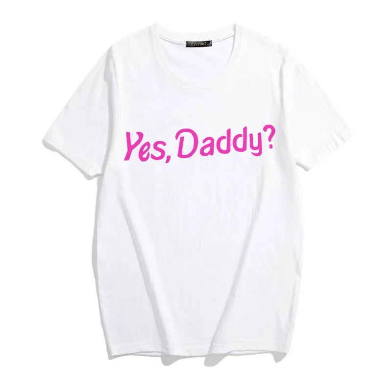 Yes Daddy сатана мой сахар папа эстетическое розовое письмо печати Kawaii топы летние милые Ulzzang Harajuku Повседневная шикарная женская футболка
