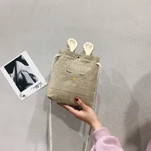 Оригинальная сумочка стиль корейский стиль кролик телефон сумка экологически чистая тканевая подкладка сплошной цвет плечо B