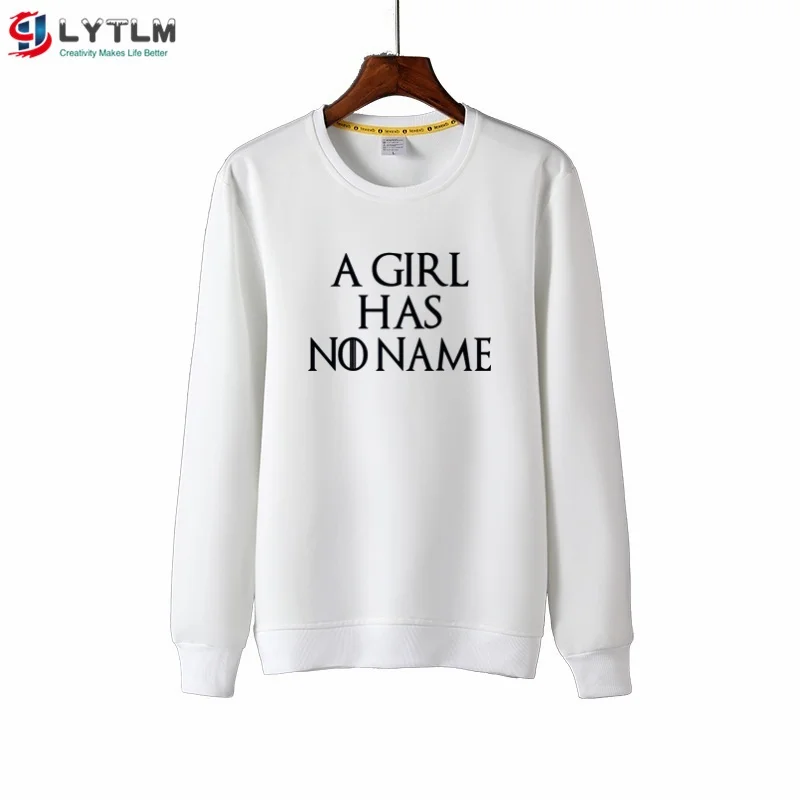 LYTLM/футболка для девочек без имени Ария Старк Забавные футболки для девочек-подростков, Детская футболка с длинными рукавами, футболка для девочек с длинными рукавами - Цвет: WY6119 White