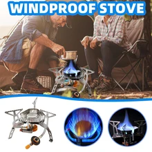 Portable Camping Stove Burner 3500W Outdoor Gas Burner Folding Ultralight Windproof Backpacking Butane Stove For Outdoor Hiking