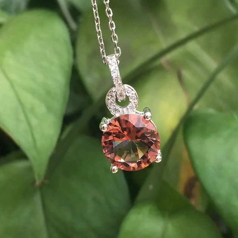 CSJ классический дизайн круглый кулон с зултанитом Стерлинговое Серебро 925 пробы