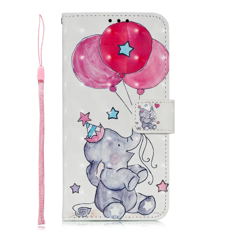 Elephant Balloon 12 COOLY 3D мультяшный чехол для Samsung Galaxy A7 A9 Star A8 A6+ задняя крышка на A5 Магнитный кожаный бумажник флип-чехол для телефона - Цвет: Elephant Balloon 12