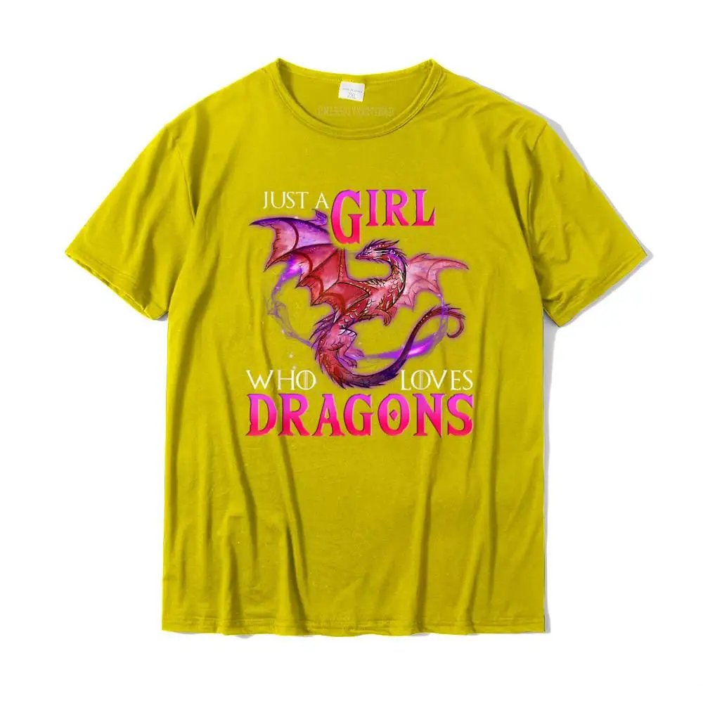 Casual Summer Summer/Autumn Pure Cotton O-Neck Men T Shirt Leisure Clothing Shirt Family Short Sleeve T-Shirt Top Quality Funny Just a Girl Who Loves Dragons Women and Girls T-Shirt__MZ16381 yellow