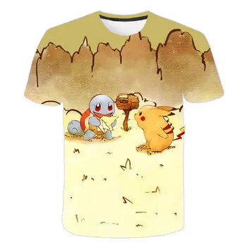 

4 To 14 Years Old New Cute Pet Fairy Easy Style Children's Clothes Cartoon Boy's T-shirt Summer Pokemon Girl Short Sleeve