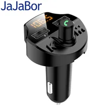 JaJaBor Bluetooth 5,0 Kit manos libres de coche transmisor FM modulador FM manos libres de música cargador de coche USB Dual