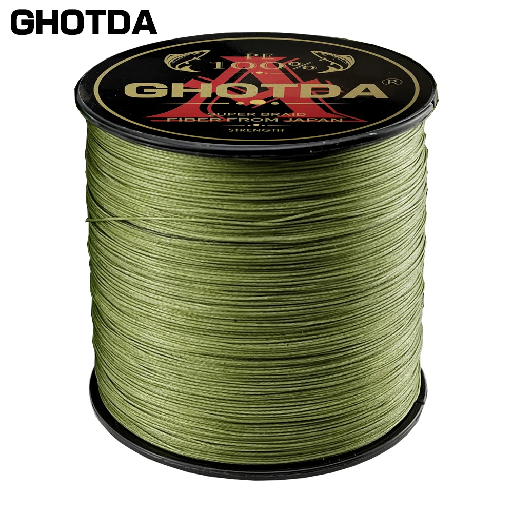 GHOTDA High Density Weaves Fishing Line 4 Strands 300M 100M multifilament PE braided wire cast rod sea fishing gear accessories fishing line