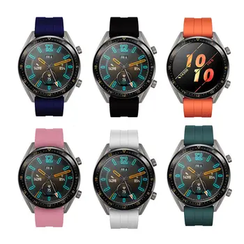 

PCTC New Silicone Hand for Huawei Watch GT Active/Elegant Band Strap for Huawei Honor Magic Smart Watch Screen Protector Film