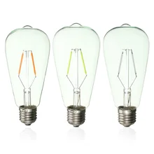 E27 ST64 2W Vintage Edison Light Bulb LED COB Filament Colorful Lamp 220V