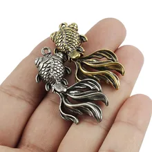 Старинные золотые рыбки латунные бусы золотые рыбки бусы на шнурок Паракорд кулон брелок в форме рыбы DIY кулон