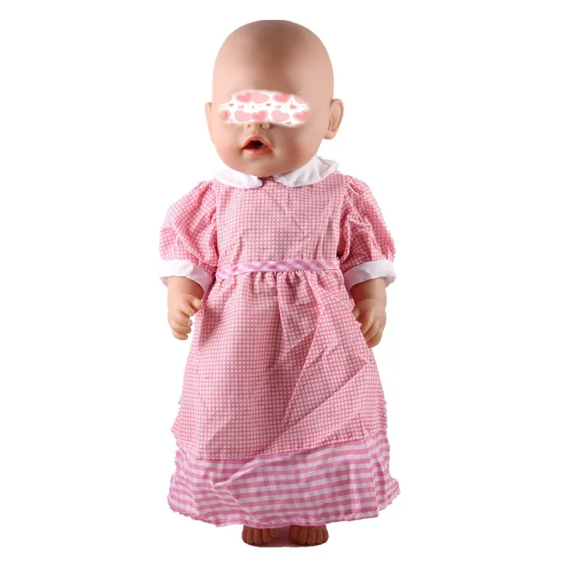 Кукольные Костюмы Одежда для кукол подходит для 43 см детская кукла розовый медведь боди с сердечком для 17 дюймов кукла лучший подарок для девочки - Цвет: dress 2