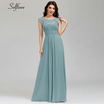 

Elegant Handmade Vintage Dress A-Line Beaded Lace Hand-Sewn Formal Party Dress Women High Quality Long Chiffon Dress Vestidos