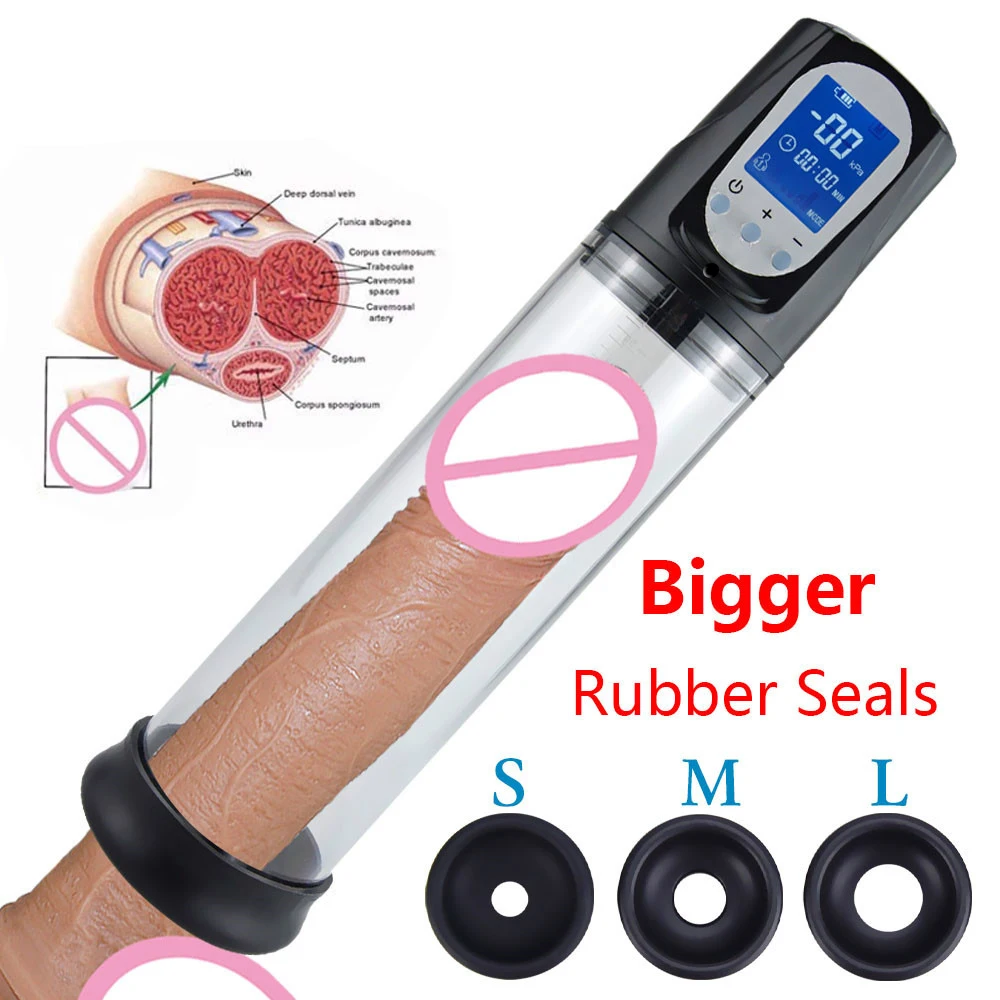 Electric Penis Pump Sex Toys For Men Male Masturbator Enlargement Extender Enhancer Massager Ring NO Vibrator | Красота и здоровье