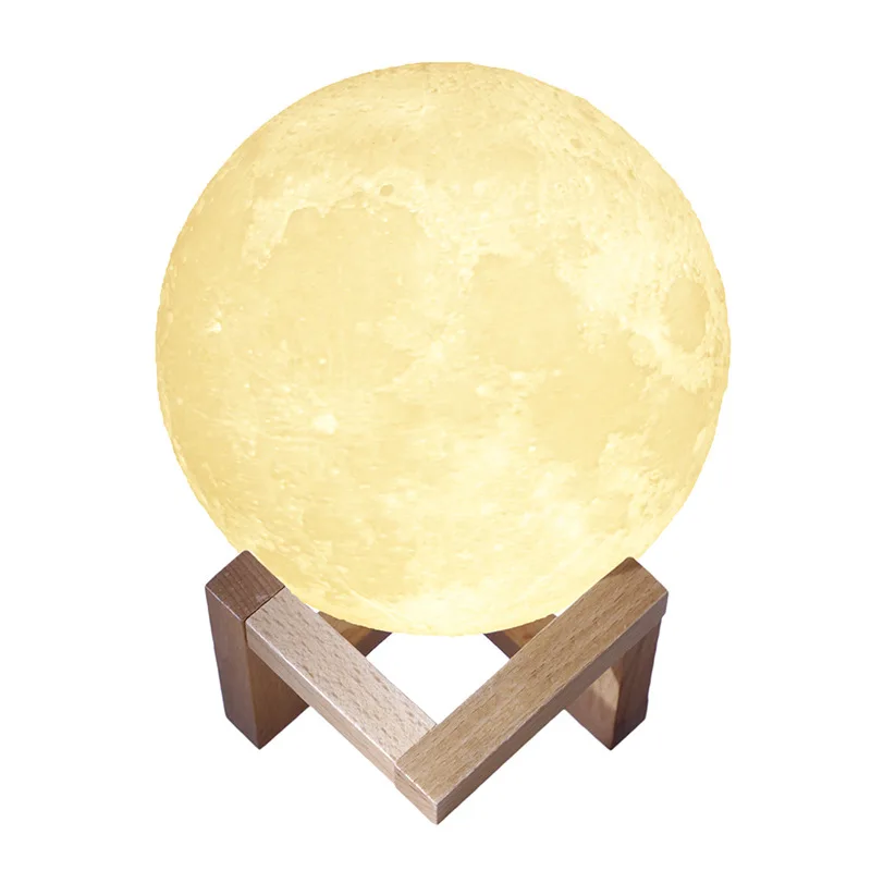 3D Printing Galaxy Moon Light LED Night Light USB Creative Rechargeable Touch Home Decoration Globe BedroomChildren Lover Gift
