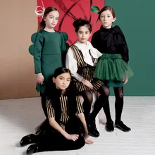 Одежда для девочек; Новинка года; брендовые футболки; блузка; кружевная юбка; Комбинезоны для маленьких девочек на День Благодарения; Одежда для мальчиков; Рождественский реглан