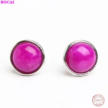 

BOCAI silver jewelry S925 sterling silver women's earring Thai silver Female simple fashion earrings 2020 new fashion jewelry