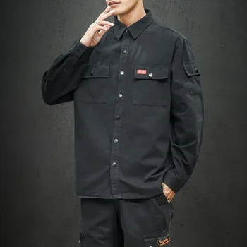 

Men's Shirt Frock Shirt Men's Long Sleeve Autumn Coat Trend Korean Version Loose Full Casual Shirts