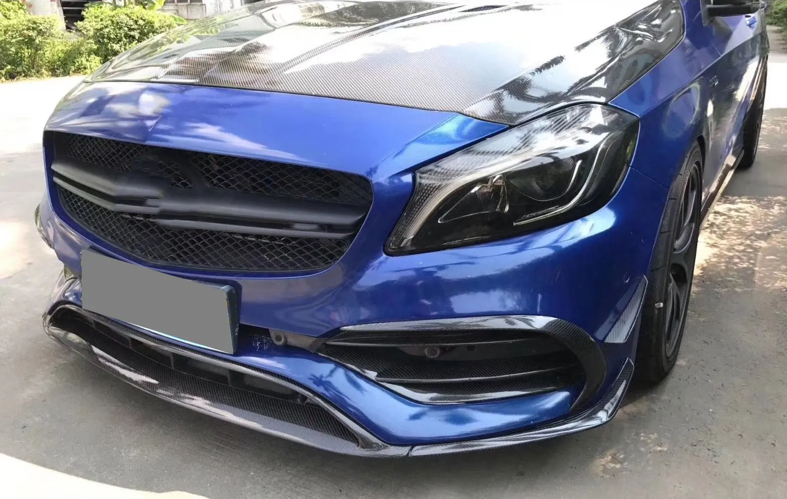 8 шт. передний спойлер из углеродного волокна для Benz A Class W176 A200 A250 A45 AMG 2016