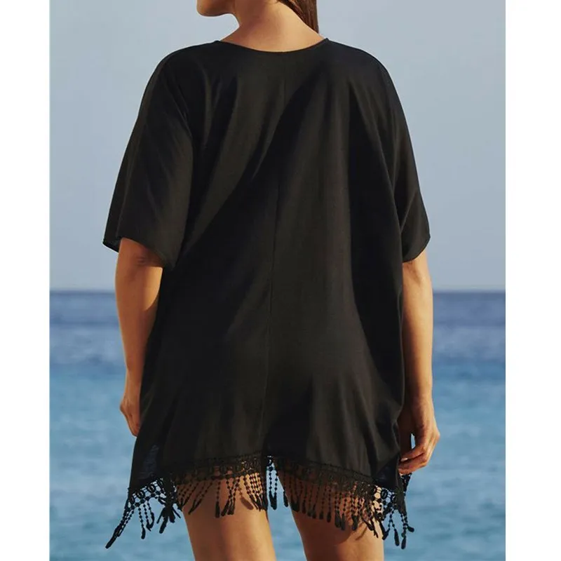 Hirigin Summer Dress 2019 Women Girl Plus Size Ladies Bikini Tassel Swimwear Swimsuit Cover Up Beach Dress Robe Femme bathing suit skirt cover up