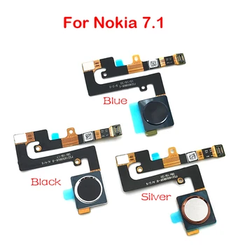 

5 pcs/lot New For Nokia 7.1 Home Finger Reader Fingerprint Reader Sensor Home Button Flex Cable Replacement Parts