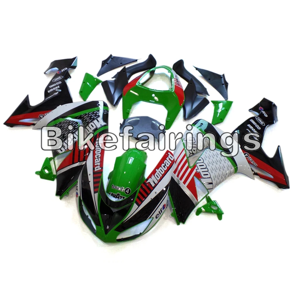 Инъекции полный комплект обтекателя Для Kawasaki ZX10R 2006 2007 ZX-10R 06 07 ABS пластик электронный атомайзер Motocard Зеленый Белый Черный
