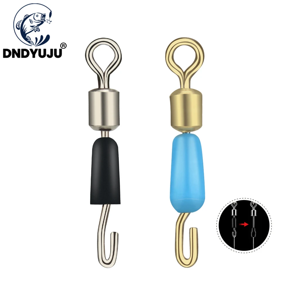 DNDYUJU 150/100pcs Bearing Swivel Fishing Hook Fast Connector Solid Rings Rolling Line Quick Link Carp Accessory | Спорт и