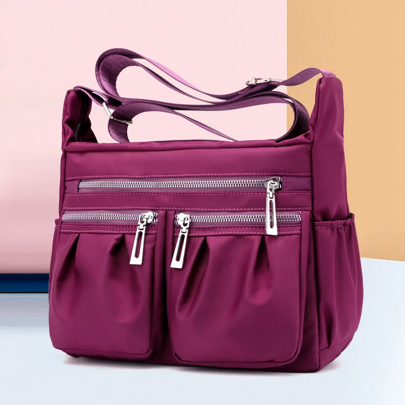 

Fashion Middle-aged Mom Solid Color Shoulder Bag Waterproof Nylon Lightweight Casual Large-Volume WOMEN'S Bag