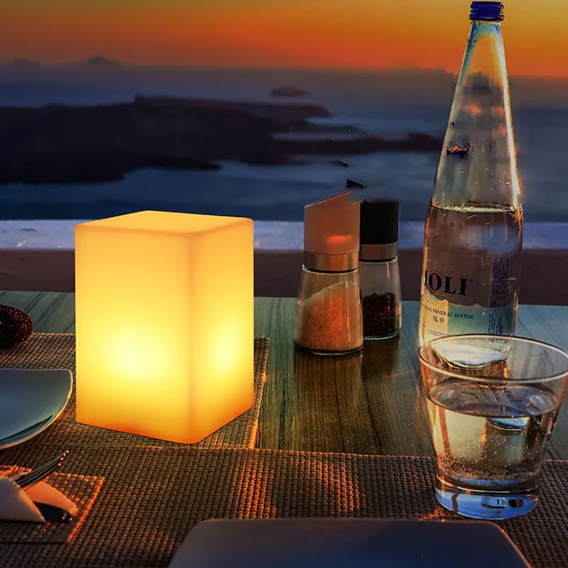 

LED bar table lamp creative personality hotel restaurant KTV square column table lamp charging colorful atmosphere light
