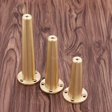 4 шт. высота 9 см/12 см/15 см конические деревянные ножки для мебели медная мебель ножки шкаф стол диван Feets GF21