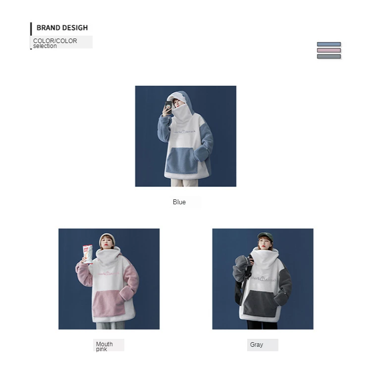 Christmas 2022 Oversized Hoodie Couple Outfit Lambswool Oversized Jacket Women Loose and Funny Clothes for Girl Kpop Warm Hoodie